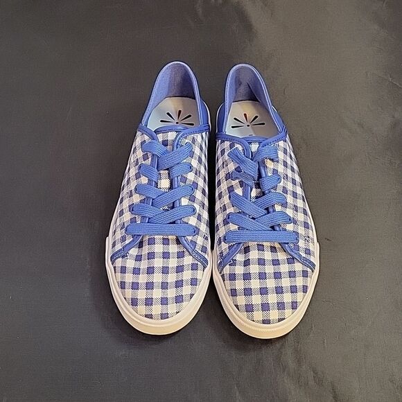 BRAND NEW ISAAC MIZRAHI MIZRAHI LIVE! LACE-UP GINGHAM SNEAKERS - Picture 7 of 14